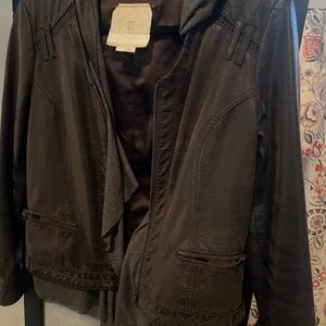 Brown leather jacket